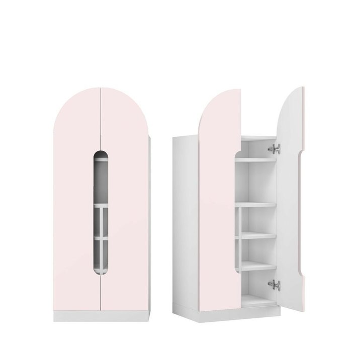 Шкаф Арк 1 S с фасадом нежно-розового цвета