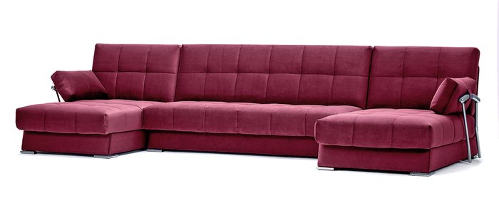 П-образный угловой диван-кровать Дудинка Galaxy красного цвета