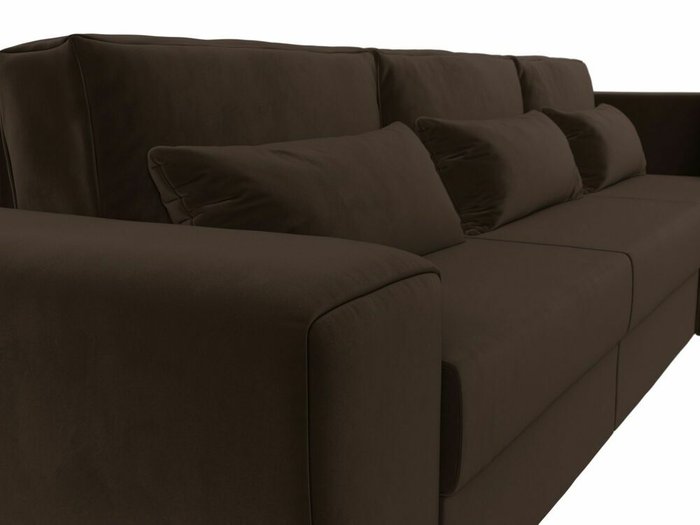Угловой диван-кровать Лига 008 Long коричневого цвета правый угол - лучшие Угловые диваны в INMYROOM