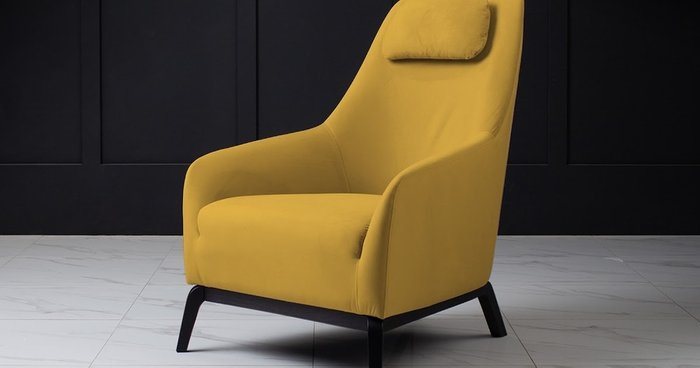 Кресло Diaval горчичного цвета - лучшие Интерьерные кресла в INMYROOM