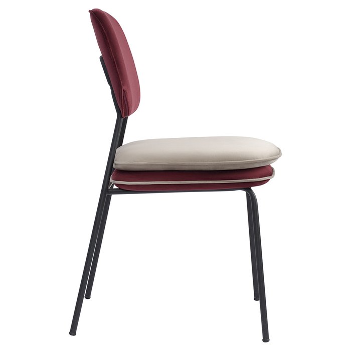 Стул Реа с контрастным кантом бордово-бежевого цвета - лучшие Обеденные стулья в INMYROOM