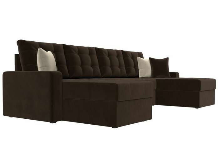 Угловой диван-кровать Ливерпуль темно-коричневого цвета - лучшие Угловые диваны в INMYROOM