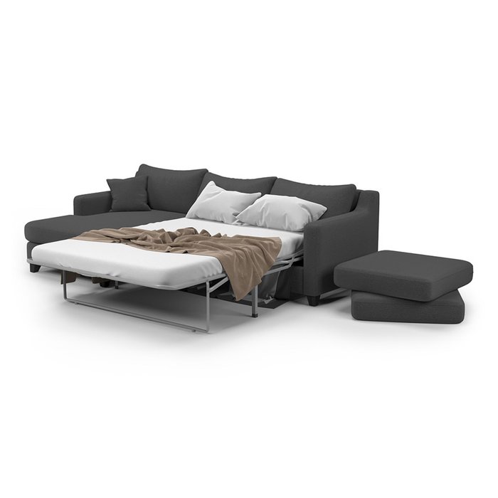 Угловой диван-кровать Mendini SFR темно-серого цвета - лучшие Угловые диваны в INMYROOM