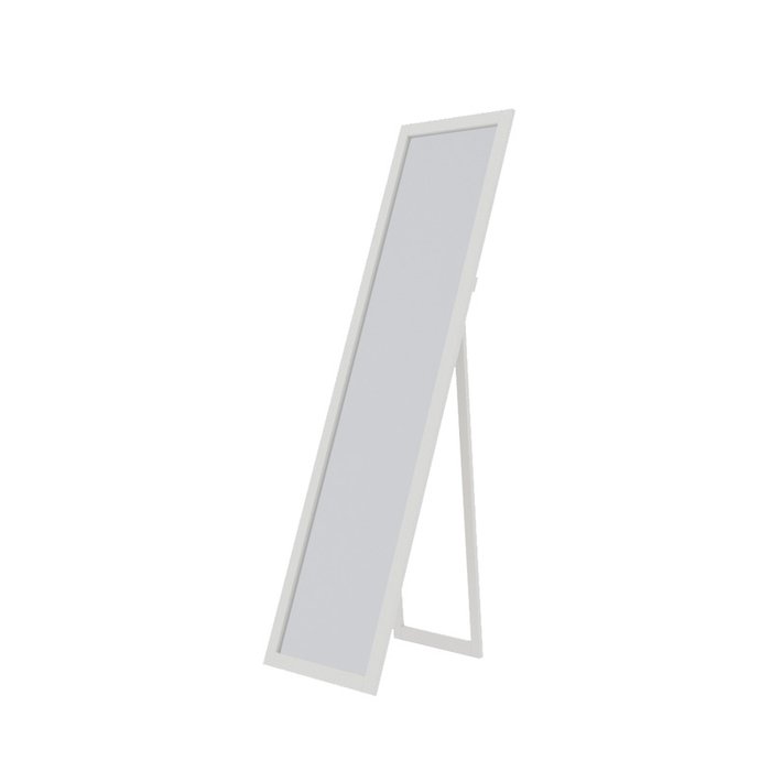 Зеркало напольное высокое из массива сосны белого цвета