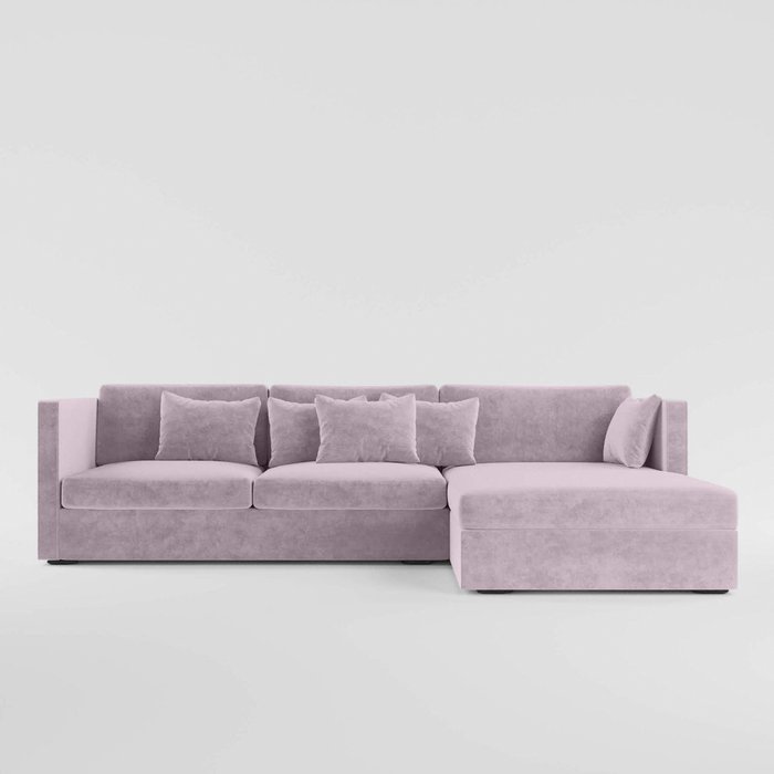 Угловой диван-кровать Larsen пыльно-розового цвета