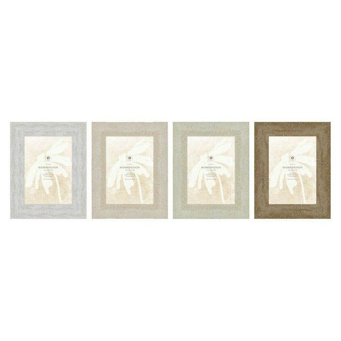 Фоторамка Белый Бежевый Стеклянный полистирол Scandi 19 x 2 x 24 cm (4 штук)