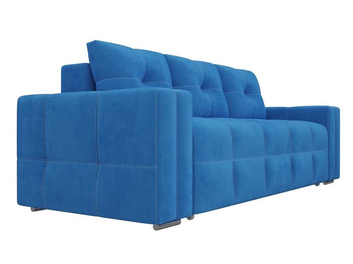 Прямой диван-кровать Леос голубого цвета - лучшие Прямые диваны в INMYROOM