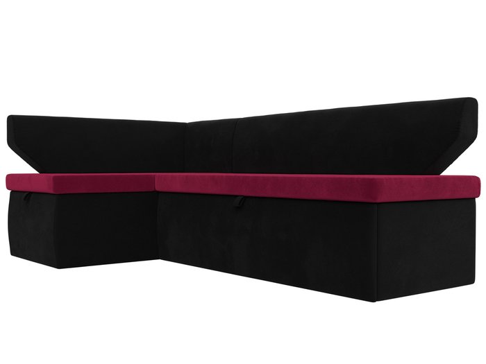 Угловой диван-кровать Омура черно-бордового цвета левый угол - лучшие Угловые диваны в INMYROOM