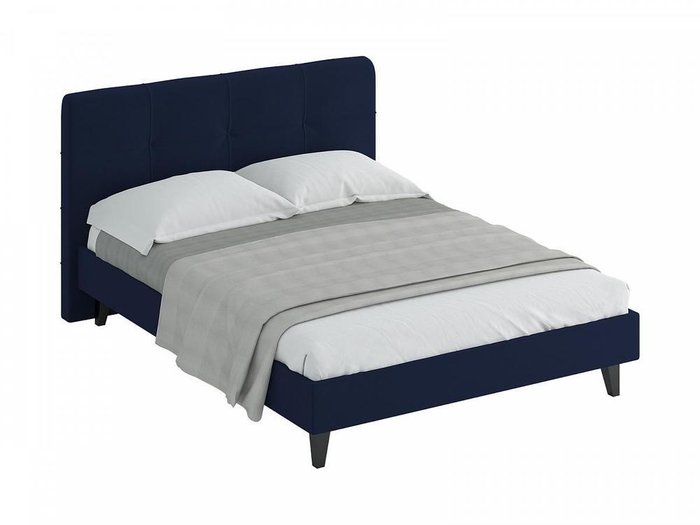 Кровать Queen Anna темно-синего цвета 160x200