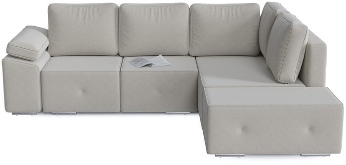 Диван-кровать угловой Хавьер серо-бежевого цвета - купить Угловые диваны по цене 31200.0