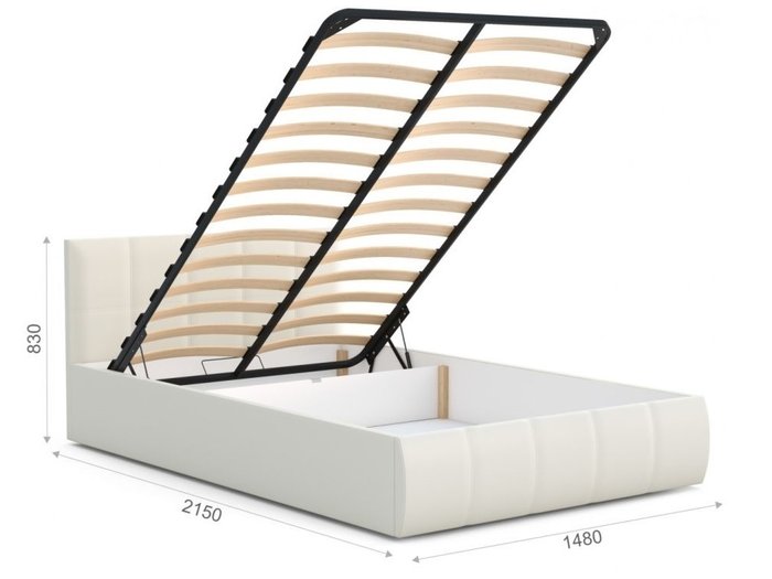 Кровать с подъемным механизмом Верона 140х200 молочного цвета - купить Кровати для спальни по цене 24980.0