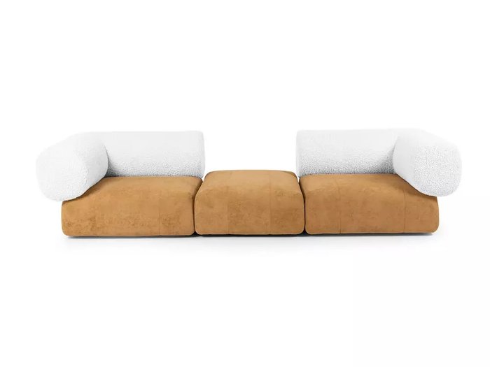 Модульный диван Trevi бело-коричневого цвета - купить Прямые диваны по цене 161220.0