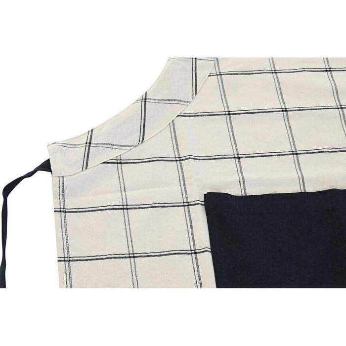Фартук с карманом DKD Home Decor 70 x 1 x 85 см Чёрный Бежевый Синий Хлопок - лучшие Фартуки в INMYROOM