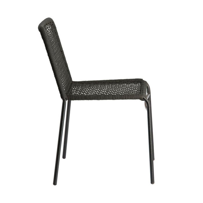 Стул Mandyra metal grey rope black черного цвета - купить Обеденные стулья по цене 14990.0