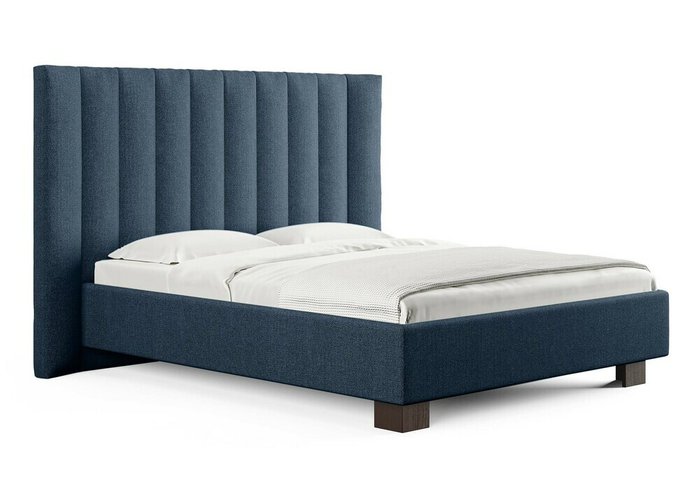 Кровать Barbara 180х200 темно-синего цвета без подъемного цвета