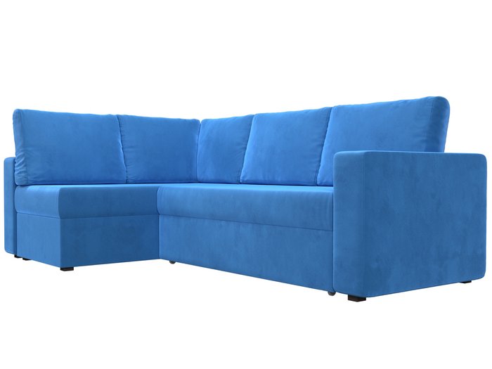Угловой диван-кровать Оливер голубого цвета левый угол - лучшие Угловые диваны в INMYROOM