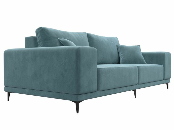 Прямой диван Льюес темно-бирюзового цвета - лучшие Прямые диваны в INMYROOM