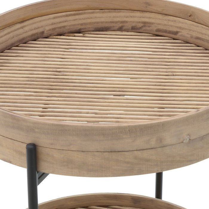 Кофейный стол из металла и бамбука  - купить Кофейные столики по цене 18020.0