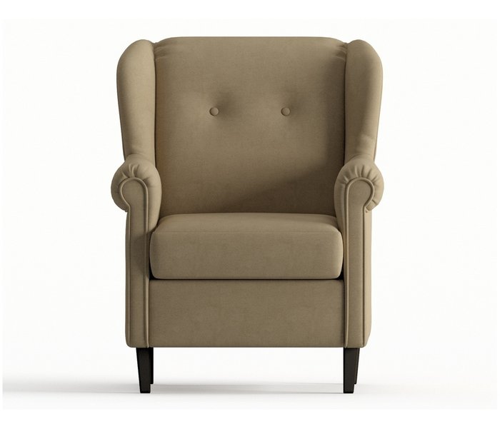 Кресло из велюра Леон темно-бежевого цвета - купить Интерьерные кресла по цене 15990.0