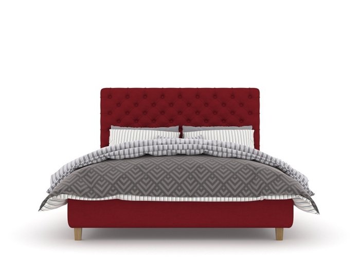 Кровать Честер Box High 160х200 красного цвета с подъемным механизмом - лучшие Кровати для спальни в INMYROOM