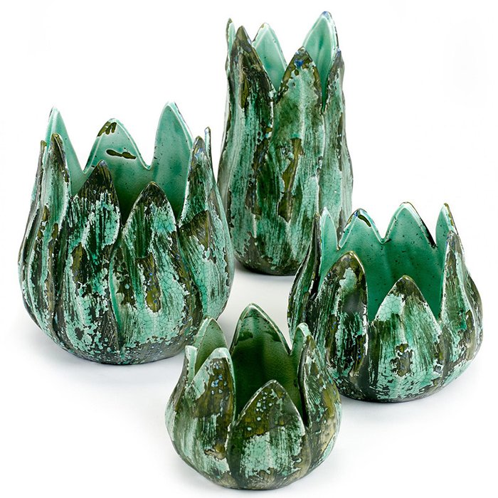 Керамическая ваза Leave зеленого цвета - купить Вазы  по цене 4010.0