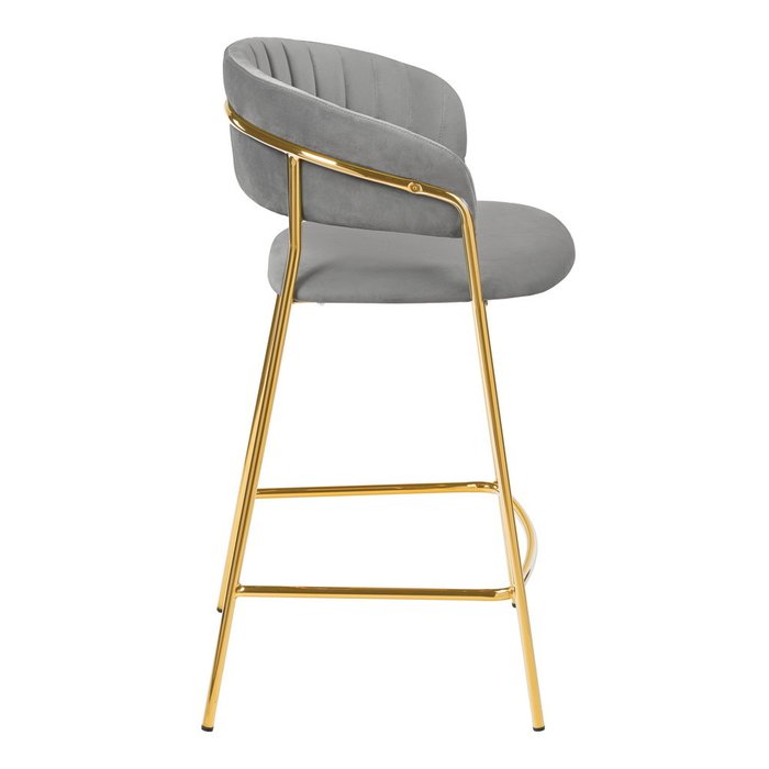 Стул полубарный Turin серого цвета с золотыми ножками - лучшие Барные стулья в INMYROOM