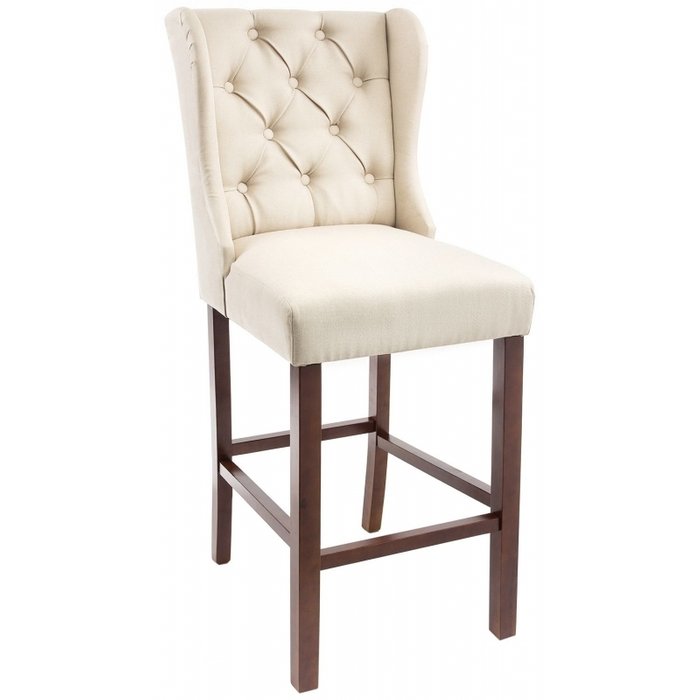 Барный стул Luton walnut бежевого цвета Барный стул Luton walnut бежевого цвета