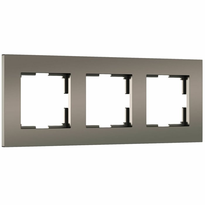 Рамка из пластика на 3 поста Slab бронза матовый W0032963 Рамка из пластика на 3 поста Slab бронза матовый W0032963