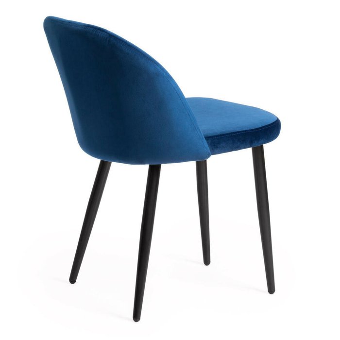 Стул Melody темно-синего цвета с черными ножками - лучшие Обеденные стулья в INMYROOM