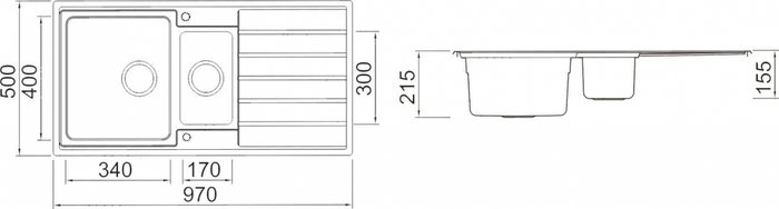Мойка кухонная оборачиваемая прямоугольная Seaman Eco Roma 97х50 см брашированная - купить Кухонные мойки по цене 35070.0