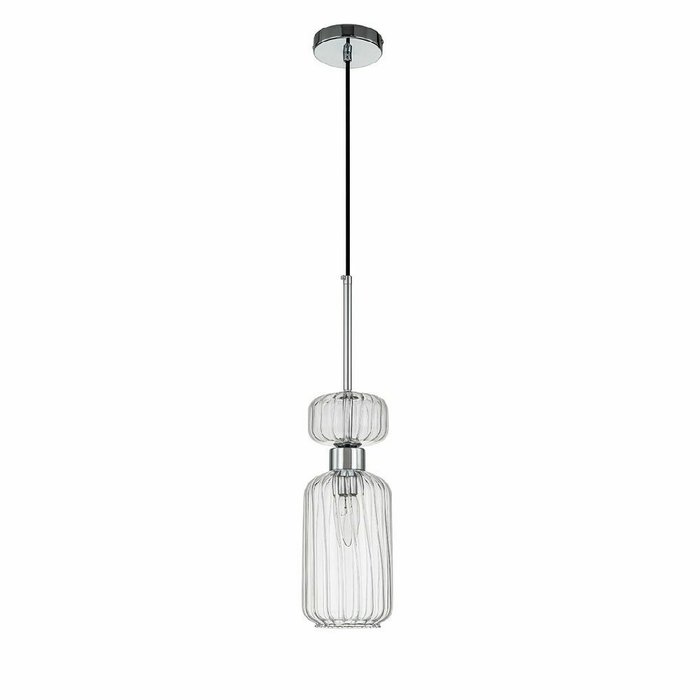 Подвесной светильник Gloss 1141/1S Chrome/Clear_уценка (стекло, цвет прозрачный) - купить Подвесные светильники по цене 4080.0 Подвесной светильник Gloss 1141/1S Chrome/Clear_уценка (стекло, цвет прозрачный) - купить Подвесные светильники по цене 4080.0