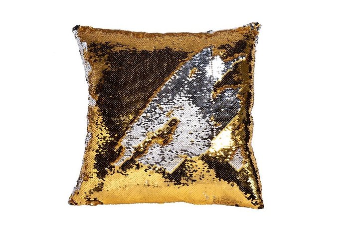 Подушка квадратная с золотыми пайетками - купить Декоративные подушки по цене 1700.0