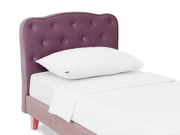 Кровать Candy 80х160 сиреневого цвета с розовыми ножками - лучшие Одноярусные кроватки в INMYROOM