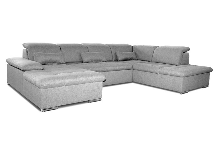 П-образный диван-кровать Престон серого цвета