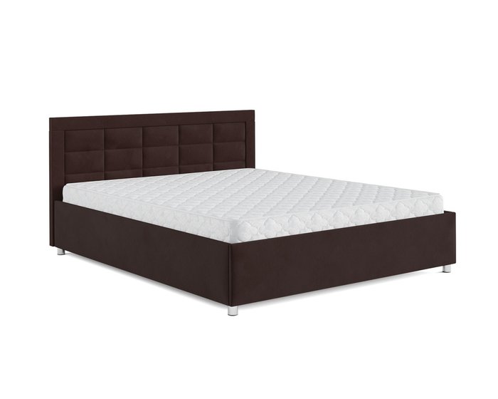 Кровать Версаль 140х190 темно-коричневого цвета с подъемным механизмом (велюр) - купить Кровати для спальни по цене 25390.0