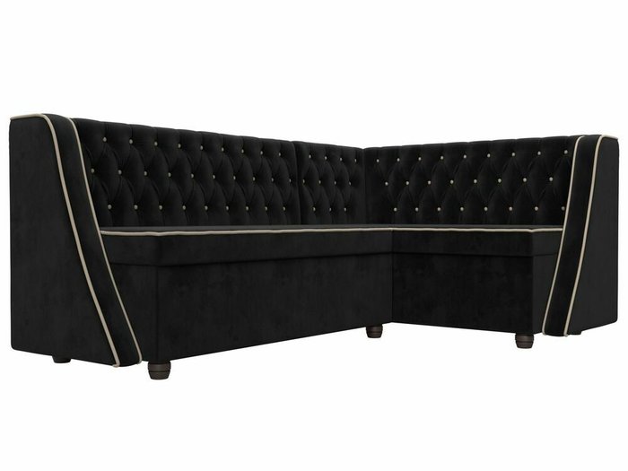 Кухонный угловой диван Лофт черного цвета правый угол - лучшие Угловые диваны в INMYROOM
