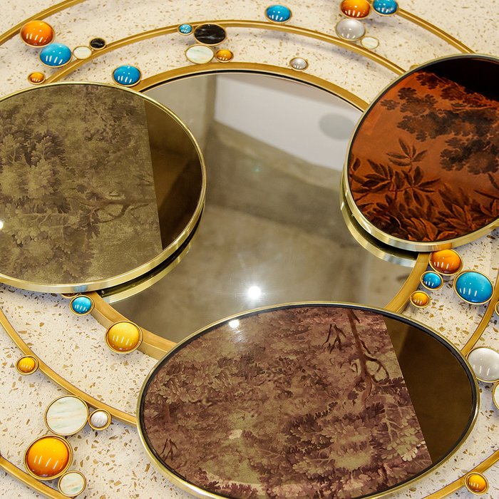 Зеркальное панно Дзэн в раме золотого цвета  - лучшие Декор стен в INMYROOM