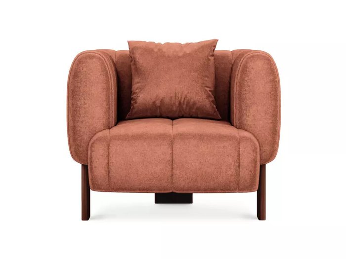 Кресло Cassis красного цвета с коричневыми ножками - купить Интерьерные кресла по цене 56250 Кресло Cassis красного цвета с коричневыми ножками - купить Интерьерные кресла по цене 56250