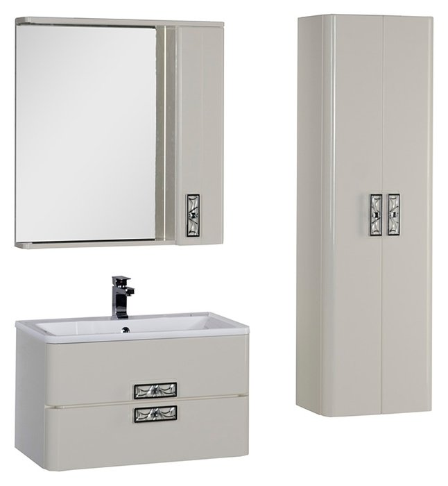 Зеркало-шкаф Паллада бежевого цвета - купить Шкаф-зеркало по цене 14481.0
