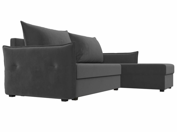 Угловой диван-кровать Лига 004 темно-серого цвета угол правый  - лучшие Угловые диваны в INMYROOM