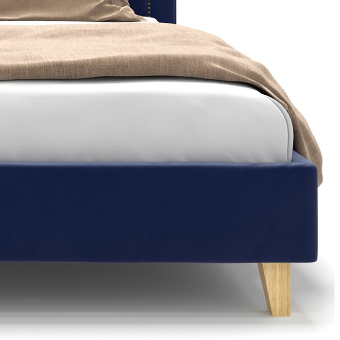 Кровать Kimberly синего цвета на ножках 160х200 - лучшие Кровати для спальни в INMYROOM