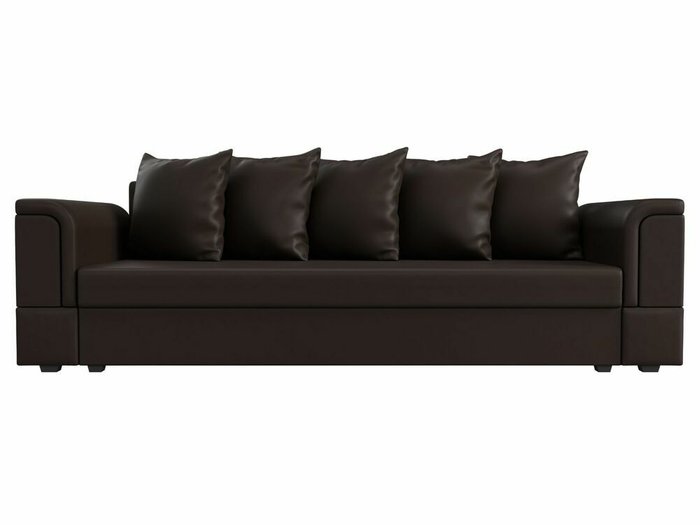 Диван-кровать Лига 005 темно-коричневого цвета (экокожа) - купить Прямые диваны по цене 28999.0