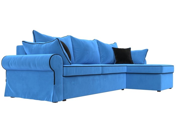 Угловой диван-кровать Элис темно-голубого цвета правый угол - лучшие Угловые диваны в INMYROOM
