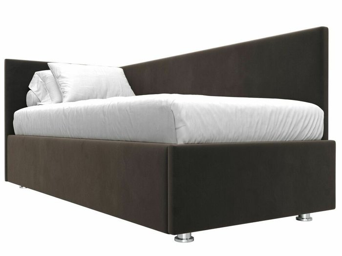 Кровать Лига 039 темно-коричневого цвета с подъемным механизмом левая - лучшие Кровати для спальни в INMYROOM