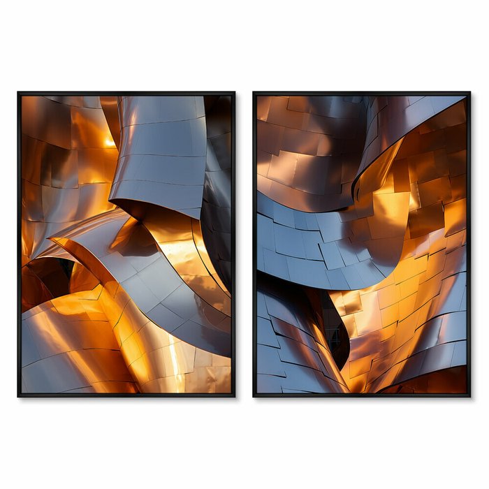 Набор из двух репродукций картин Form, light and shadows, 2024г.