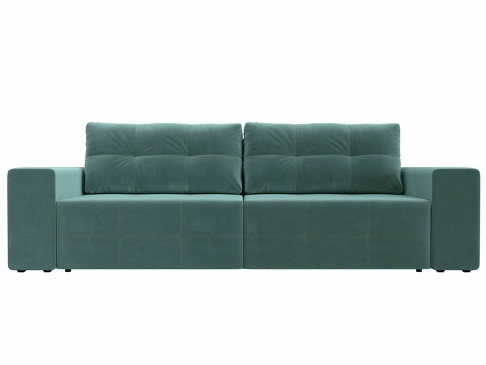 Прямой диван-кровать Перри бирюзового цвета - купить Прямые диваны по цене 57999.0
