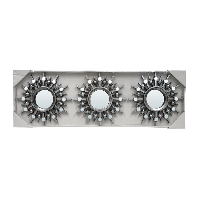 Комплект из трех  настенных декоративных зеркал Беладжио серебряного цвета - лучшие Настенные зеркала в INMYROOM