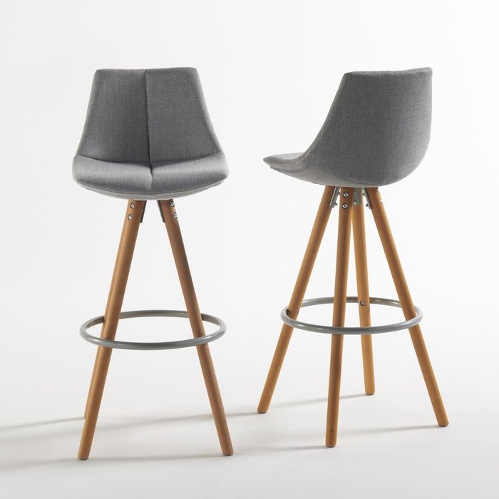 Комплект из двух барных стульев Asting серого цвета - купить Барные стулья по цене 22983.0
