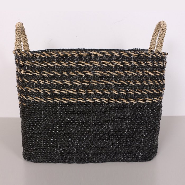Корзина плетенная Olive Black 45х50 из натурального бананового волокна - купить Плетеные корзины по цене 10300.0