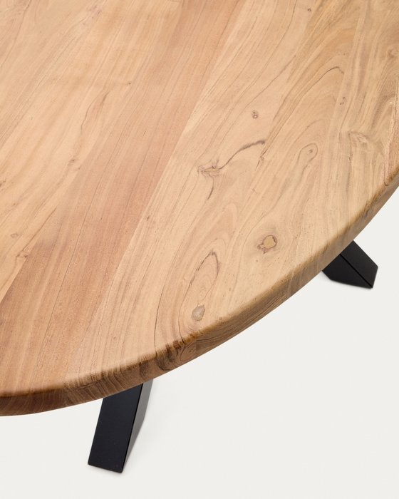 Овальный стол Arya Argo бежево-черного цвета - лучшие Обеденные столы в INMYROOM